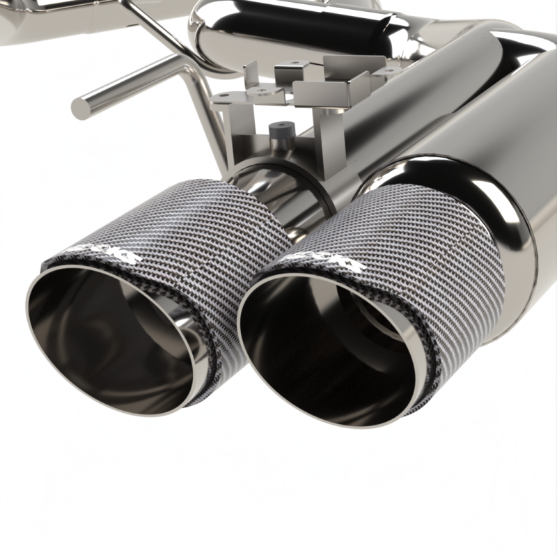 Kooks 18-24 Ford Mustang GT 5.0 3in. Valved Shotgun Cat-Back Exhaust - Carbon Tips Kooks Headers Catback AXOPROS