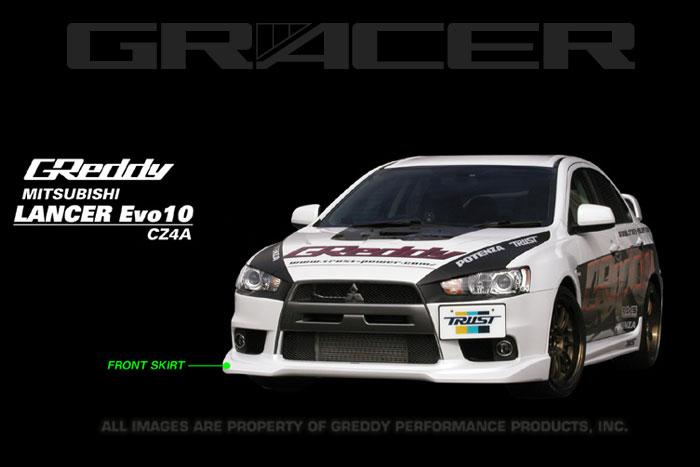 GReddy 08+ Mitsubishi Evolution X Urethane Front Lip Spoiler GReddy Spoilers AXOPROS