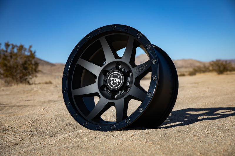 ICON Rebound 17x8.5 6x5.5 25mm Offset 5.75in BS 95.1mm Bore Double Black Wheel ICON Wheels - Cast AXOPROS