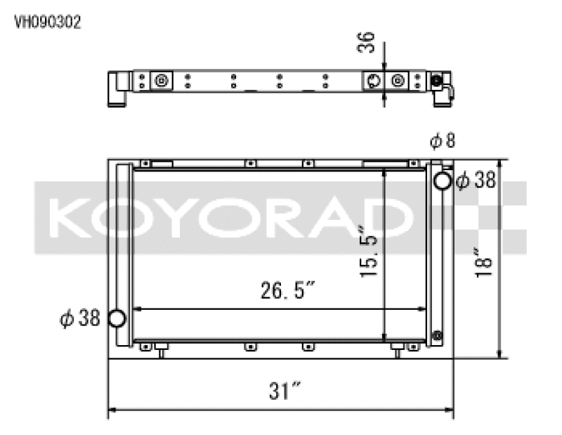 Koyo 91-94 Subaru Legacy 2.2L Turbo (MT) Radiator Koyo Radiators  AXOPROS