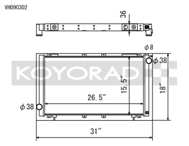 Koyo 91-94 Subaru Legacy 2.2L Turbo (MT) Radiator Koyo Radiators  AXOPROS