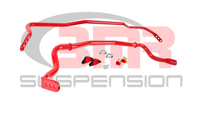 BMR 15-17 S550 Mustang Front & Rear Sway Bar Kit w/ Bushings - Red BMR Suspension Sway Bars  AXOPROS