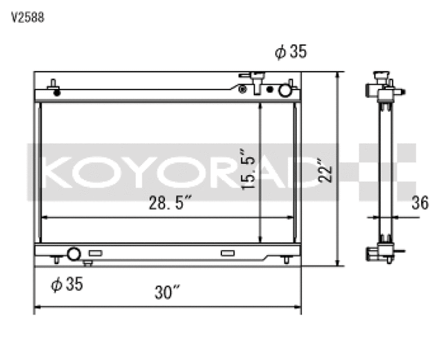 Koyo 03-07 Infiniti G35 Coupe / 03-06 G35 Sedan VQ35DE (MT) Radiator Koyo Radiators  AXOPROS