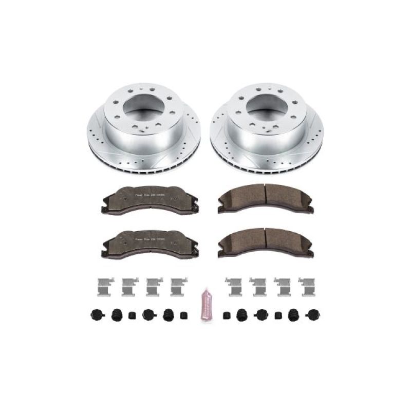 PowerStop Power Stop 11-20 GMC Sierra 3500 HD Rear Z36 Truck & Tow Brake Kit Brake Rotors - Slot & Drilled aftermarket performance part