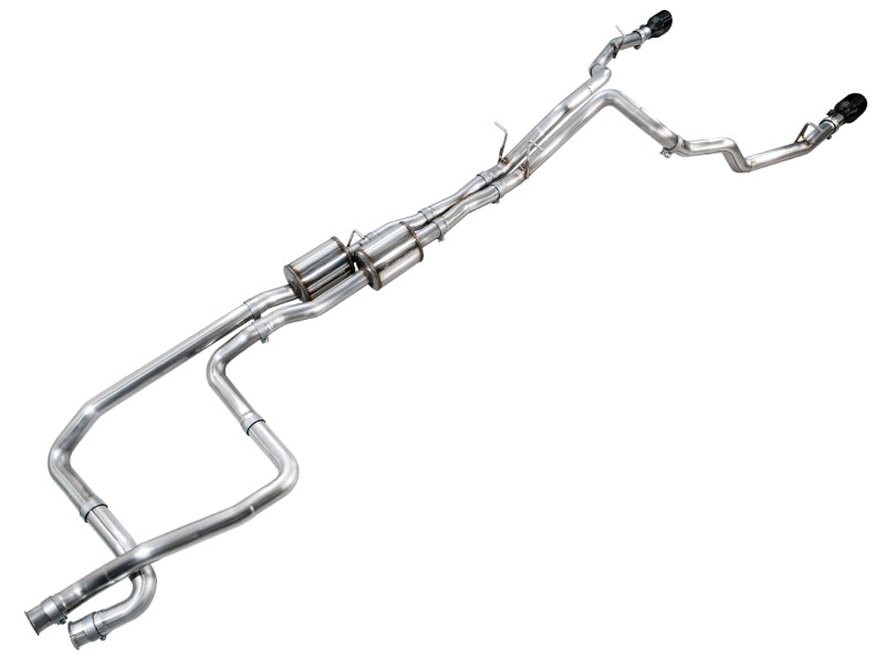 AWE Tuning AWE Tuning 2025+ RAM 1500 RHO 3.0 I6 TT 0FG Dual Rear Exit Cat-Back Exhaust - Diamond Black Tips Catback aftermarket performance part