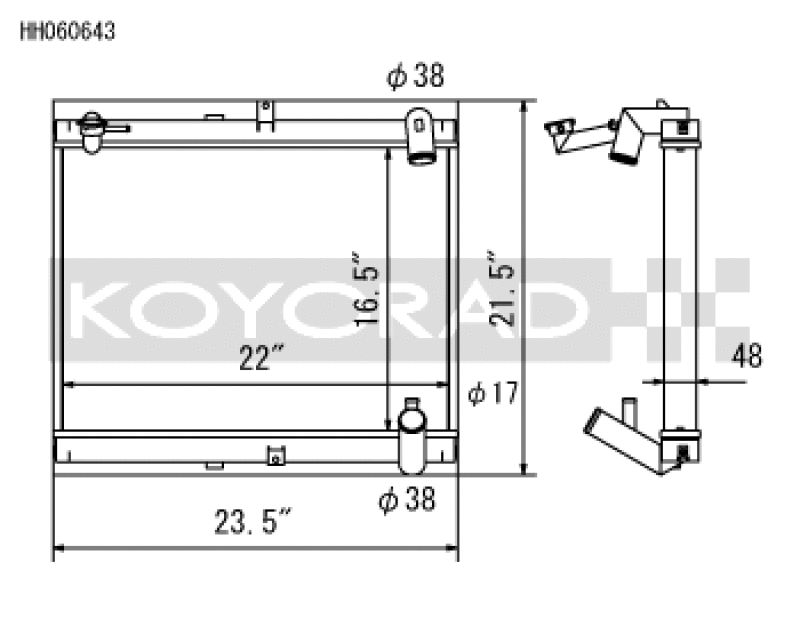 Koyo 89-92 Mazda RX-7 1.3L Late FC Chassis Turbo & Non Turbo Radiator Koyo Radiators  AXOPROS