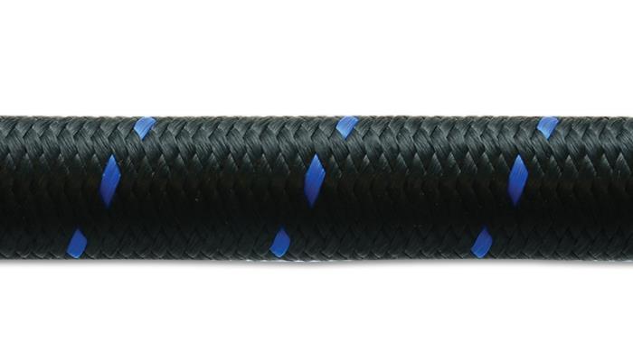 Vibrant -4 AN Two-Tone Black/Blue Nylon Braided Flex Hose (5 foot roll) Vibrant Hoses AXOPROS