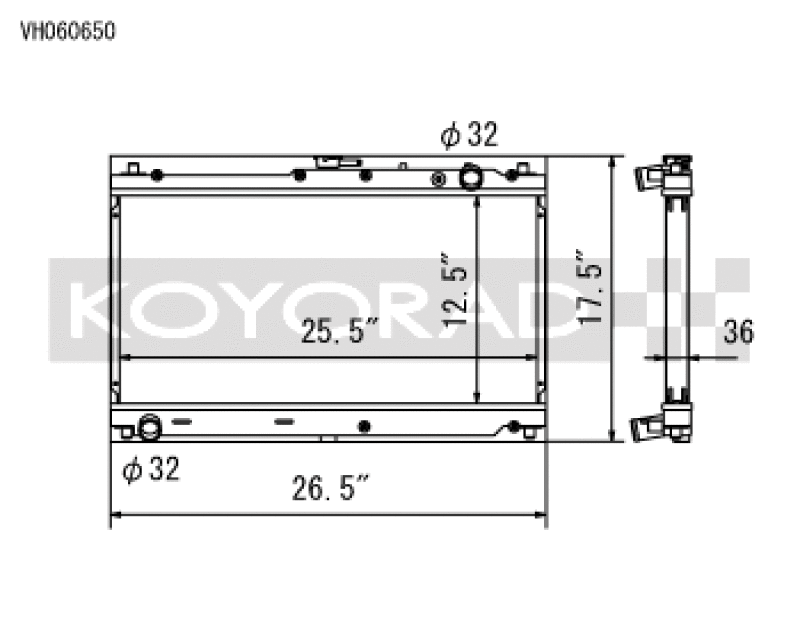 Koyo 99-05 Mazda MX-5 Miata 1.8L (MT) Radiator Koyo Radiators  AXOPROS