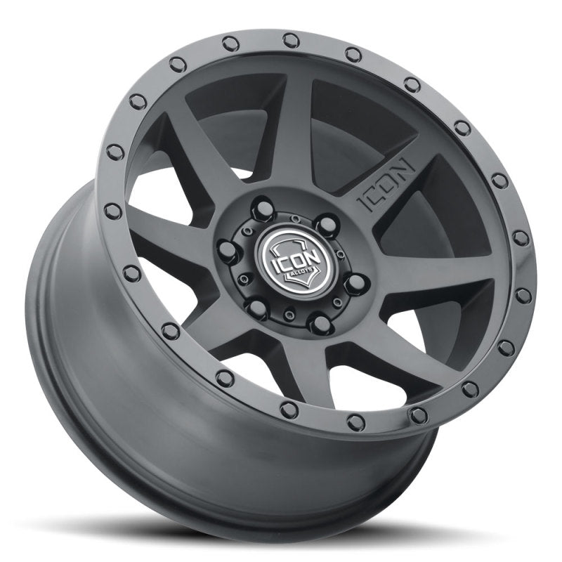 ICON Rebound 17x8.5 6x5.5 25mm Offset 5.75in BS 95.1mm Bore Double Black Wheel ICON Wheels - Cast AXOPROS