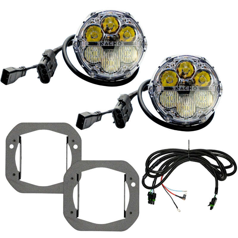 Nacho Lighting Jeep JL/JT Nacho SAE Only White Plug N Play Fog Light Kit (Bumper Kit) Nacho Offroad Technology Fog Lights AXOPROS
