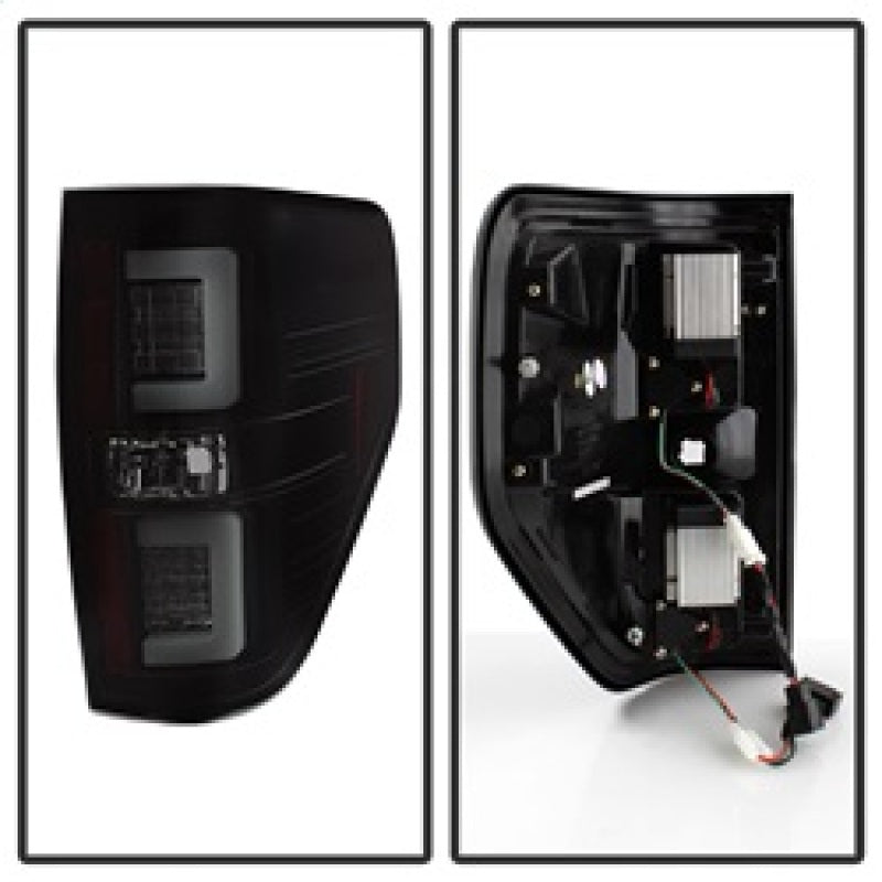 Spyder 09-14 Ford F150 V2 Light Bar LED Tail Lights - Blk Smoke (ALT-YD-FF15009V2-LBLED-BSM) SPYDER Tail Lights  AXOPROS