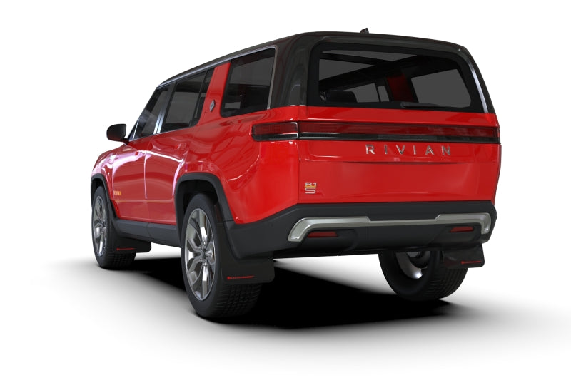 Rally Armor 22-25 Rivian R1S Black UR Mud Flap w/Metallic Black Logo Rally Armor Mud Flaps AXOPROS