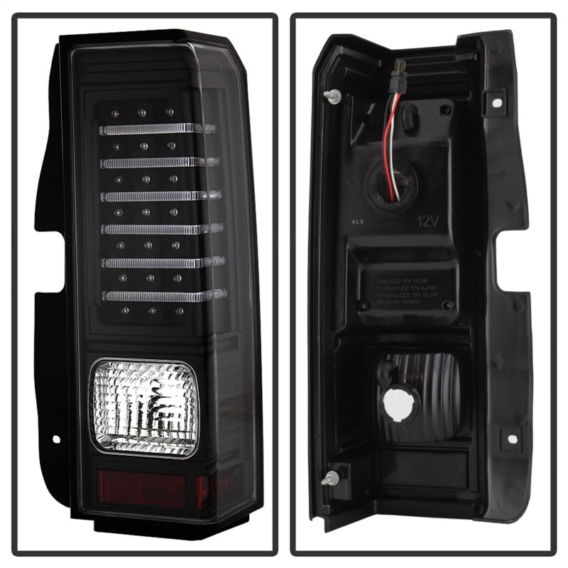 Xtune Hummer H3 06-09 ( Non H3T ) LED Tail Lights Black ALT-ON-HH306-LED-BK SPYDER Tail Lights  AXOPROS