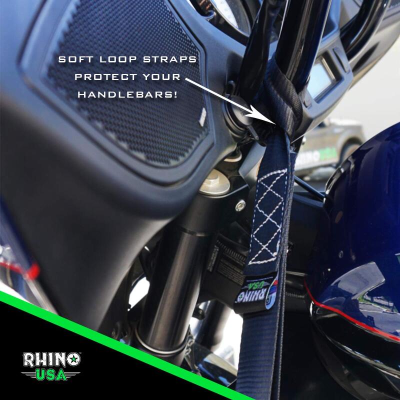 Rhino USA Heavy Duty Ratchet Tie-Down 4-Pack (Gray) 1.6In X 8Ft Rhino USA Cargo Tie-Downs AXOPROS