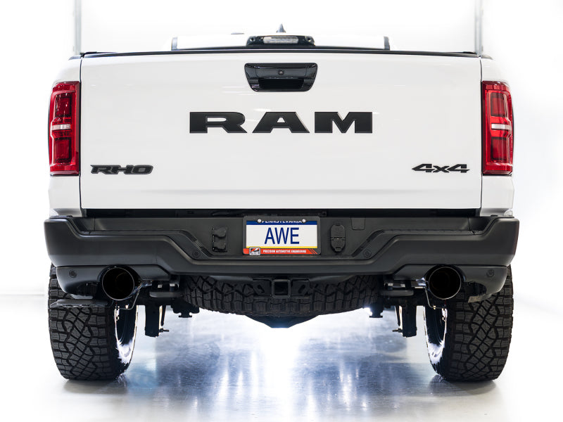 AWE Tuning AWE Tuning 2025+ RAM 1500 RHO 3.0 I6 TT 0FG Dual Rear Exit Cat-Back Exhaust - Diamond Black Tips Catback aftermarket performance part
