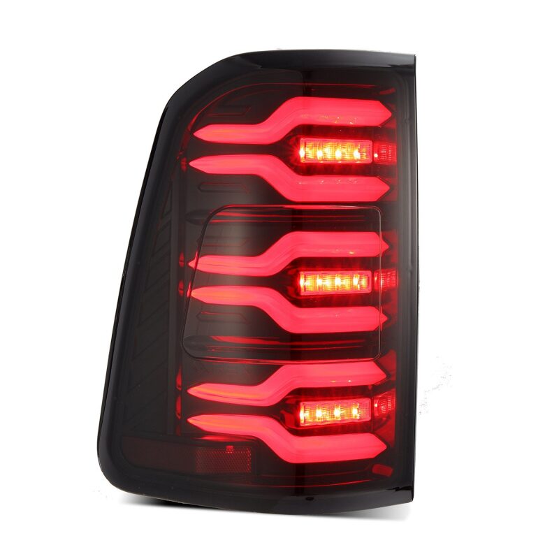 AlphaRex 19-21 Dodge Ram 1500 Luxx-Series LED Tail Lights Black/Red w/Activ Light/Seq Signal AlphaRex Tail Lights  AXOPROS