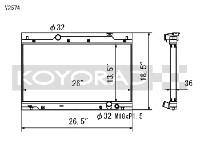 Koyo 02-05 Honda Civic Si 2.0L EP3 (MT) Radiator Koyo Radiators  AXOPROS