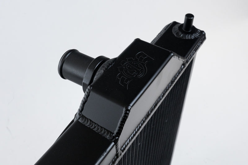 CSF 96-07 Mitsubishi Evo 4/5/6/7/8/9 Full-Slim Radiator w/12in Fan & Shroud/-16AN - Black CSF Radiators  AXOPROS