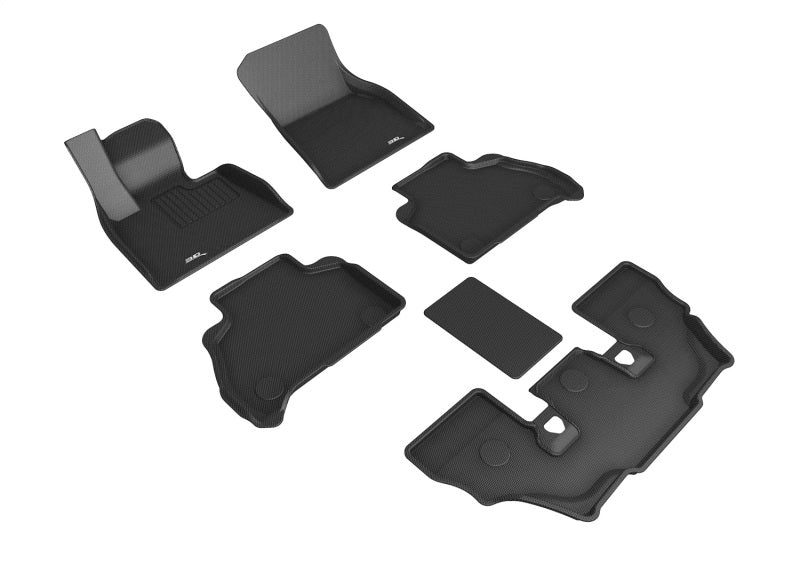 3D MAXpider 19-23 BMW X7 (G07) 6-PASSENGER KAGU BLACK R1 R2 R3 3D MAXpider Floor Mats - Rubber AXOPROS