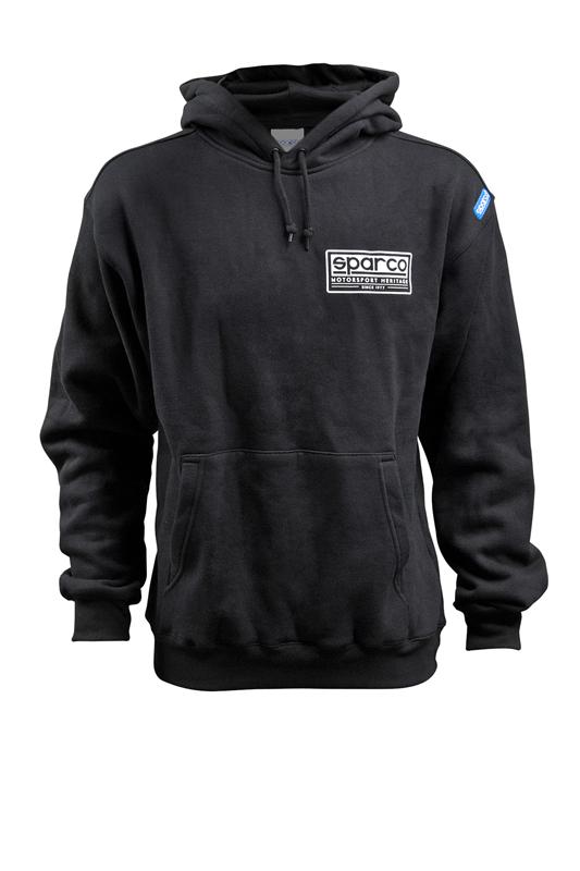Sparco Sweatshirt Hooded Heritage Blk Me SPARCO Sweatshirts AXOPROS