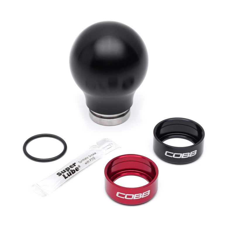 Cobb Subaru 6-Speed Weighted COBB Shift Knob - Black (Incl. Both Red + Blk Collars) COBB Shift Knobs AXOPROS