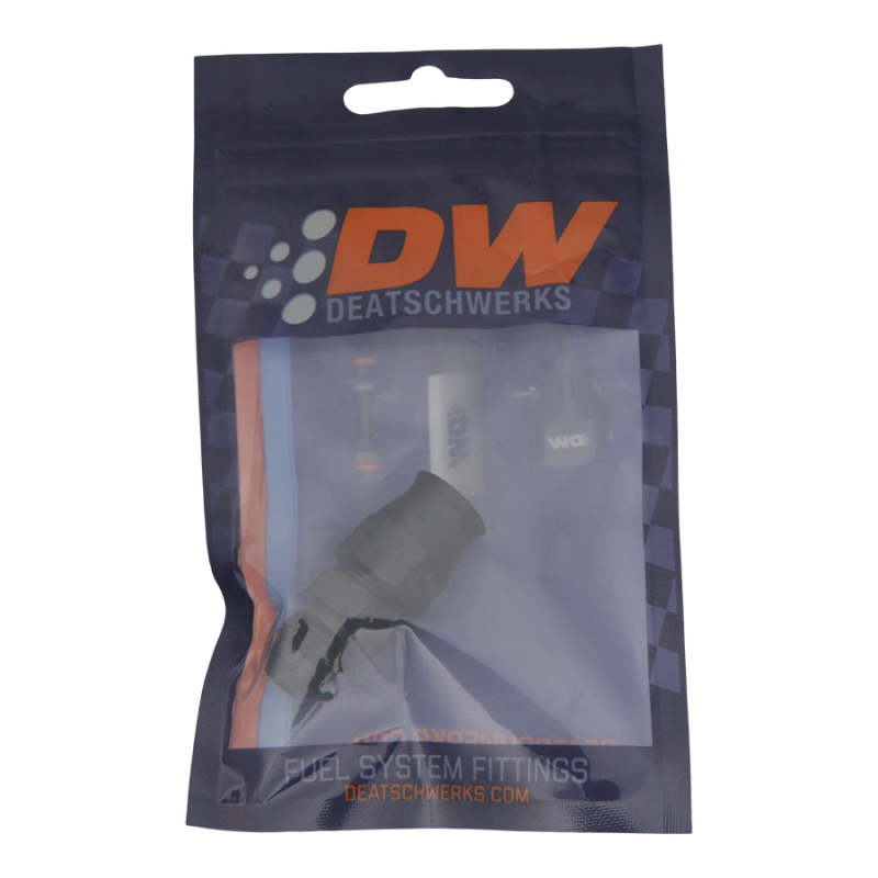 DeatschWerks 6AN Male Flare to 3/8in Hardline Compression Adapter - Anodized Matte Black DeatschWerks Fuel Components Misc  AXOPROS