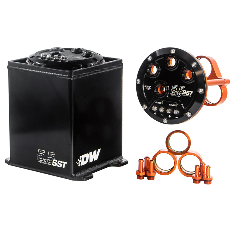 DeatschWerks 5.5L Modular Surge Tank (1-3 DW200/300/400 Fuel Pumps) (Pumps Not Included) DeatschWerks Surge Tanks  AXOPROS