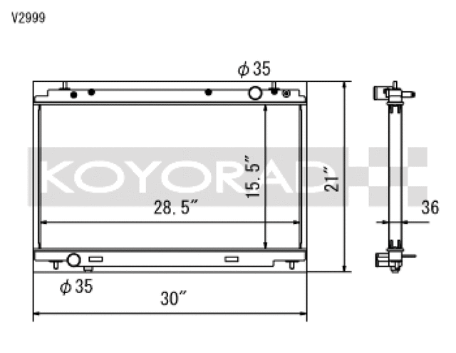 Koyo 07-08 Nissan 350Z VQ35HR (MT) Radiator Koyo Radiators  AXOPROS