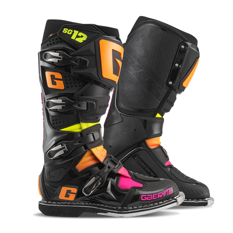 Gaerne SG12 Limited Edition Boot Black/Orange/Pink - Size 10 Gaerne Motorcycle Boots AXOPROS