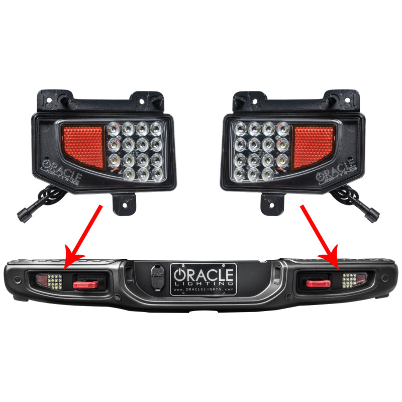 Oracle Jeep Gladiator JT Rear Bumper LED Reverse Lights w/ Plug & Play Harness - 6000K ORACLE Lighting Tail Lights  AXOPROS