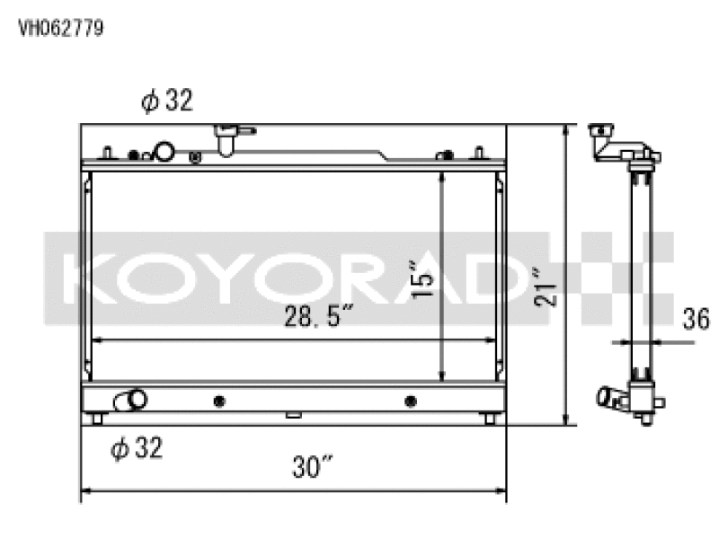 Koyo 06-08 Mazdaspeed 6 2.3L Turbo Radiator Koyo Radiators  AXOPROS