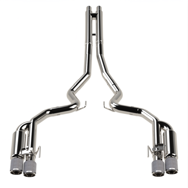 Kooks 18-24 Ford Mustang GT 5.0 3in. Valved Shotgun Cat-Back Exhaust - Carbon Tips Kooks Headers Catback AXOPROS