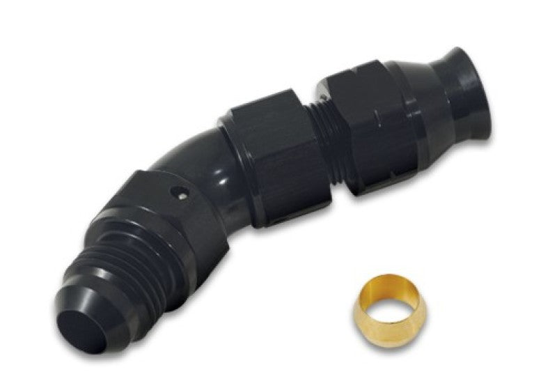Vibrant 45 Degree 1/2in Tube to Male -8AN Flare Adapter w/ Olive Inserts Vibrant Fittings AXOPROS