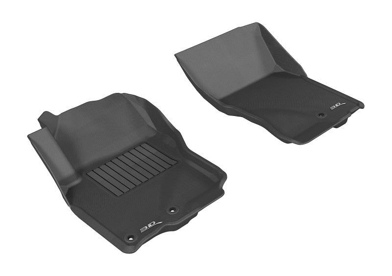 3D MAXpider 2005-2019 Nissan Frontier Crew/King Cab Kagu 1st Row Floormat - Black 3D MAXpider Floor Mats - Rubber AXOPROS