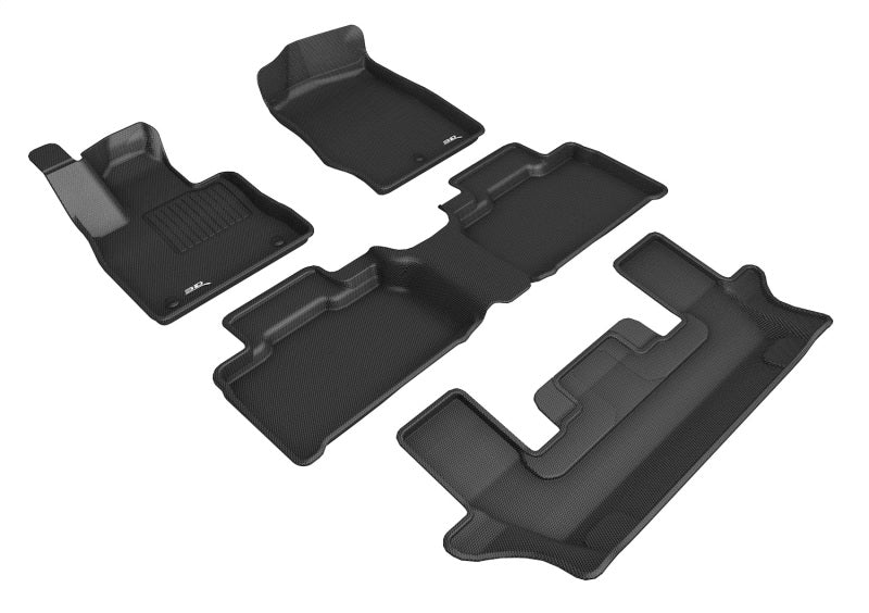 3D MAXpider 2020-2021 Ford Explorer 1st/2nd/3rd Row Floor Mats - Black 3D MAXpider Floor Mats - Rubber AXOPROS