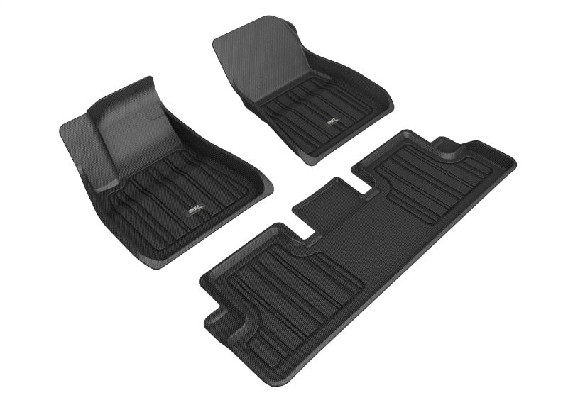 3D MAXpider 2020-2022 Tesla Model 3 Elitect 1st & 2nd Row Floormats - Black 3D MAXpider