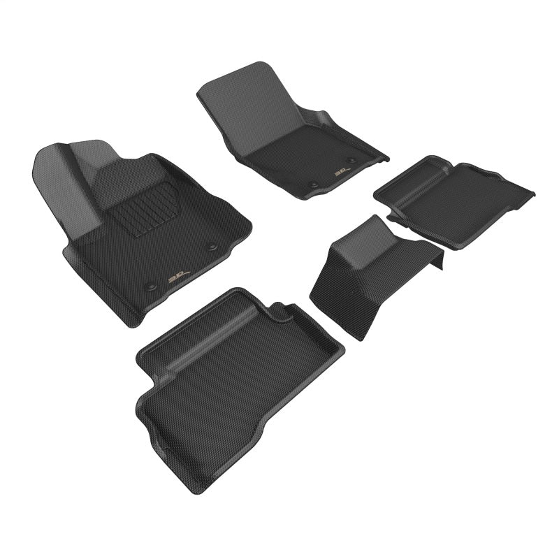 3D Maxpider 2024 Toyota Tacoma Double Cab Kagu Black R1 R2 3D MAXpider Floor Mats - Rubber AXOPROS
