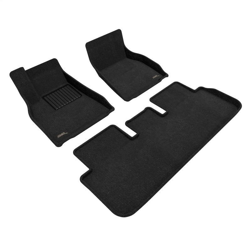 3D Maxpider 21-23 Tesla Model S Elegant Black R1 R2 3D MAXpider Floor Mats - Rubber AXOPROS