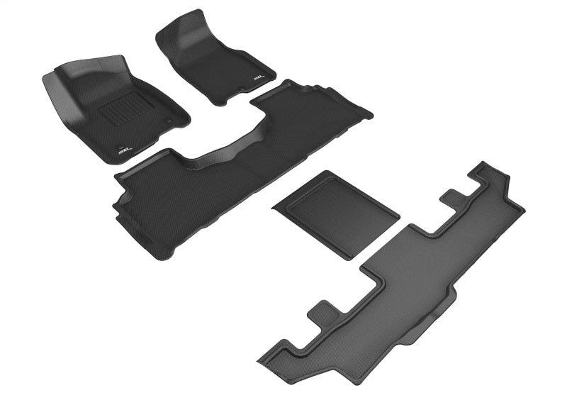 3D Maxpider 21-24 GMC Yukon Xl 7-Seat Kagu Black R1 R2 R3 3D MAXpider Floor Mats - Rubber AXOPROS