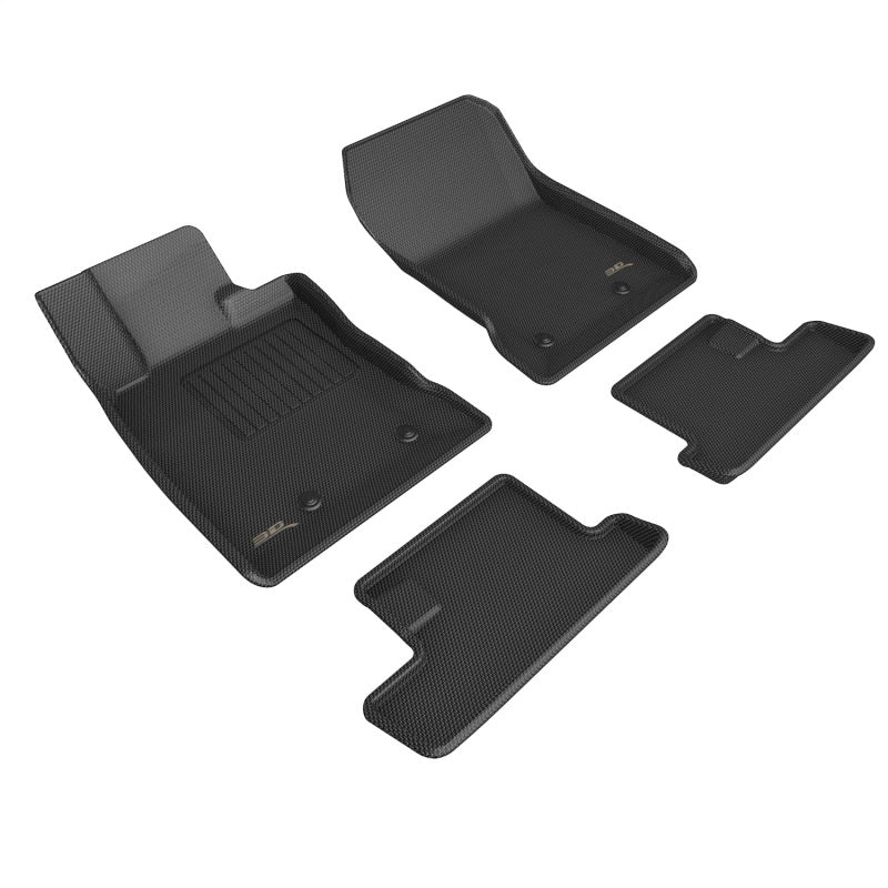 3D MAXpider 22-23 Subaru BRZ Kagu Black R1 R2 3D MAXpider Floor Mats - Rubber AXOPROS