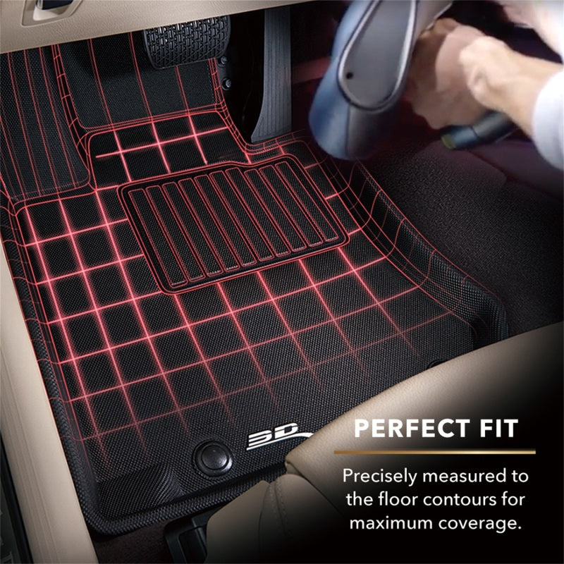 3D MAXpider 22-23 Tesla Model X Full Set Floormats - Black 3D MAXpider Floor Mats - Rubber AXOPROS