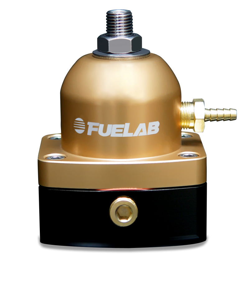 Fuelab 535 EFI Adjustable Mini FPR 25-90 PSI (2) -6AN In (1) -6AN Return - Gold Fuelab Fuel Pressure Regulators  AXOPROS