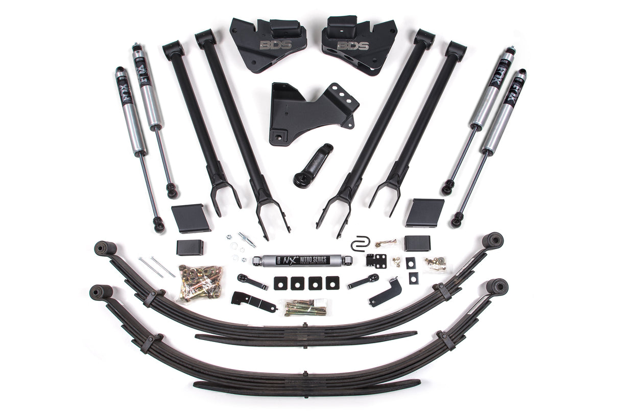 4 Inch Lift Kit - 4-Link Conversion - Ford F250 / F350 Super Duty (17-19) 4WD - Gas BDS Suspension Suspension Lift Kit AXOPROS