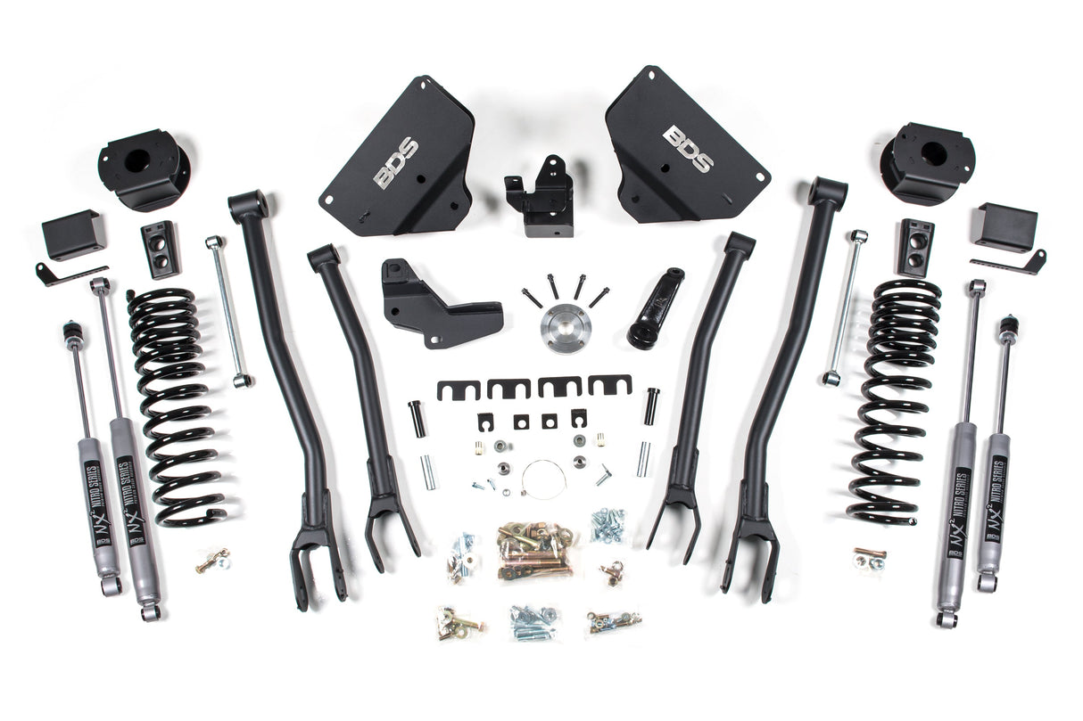 4 Inch Lift Kit W/ 4-Link - Ram 2500 W/ Rear Air Ride (14-18) 4WD - Diesel BDS Suspension Suspension Lift Kit AXOPROS