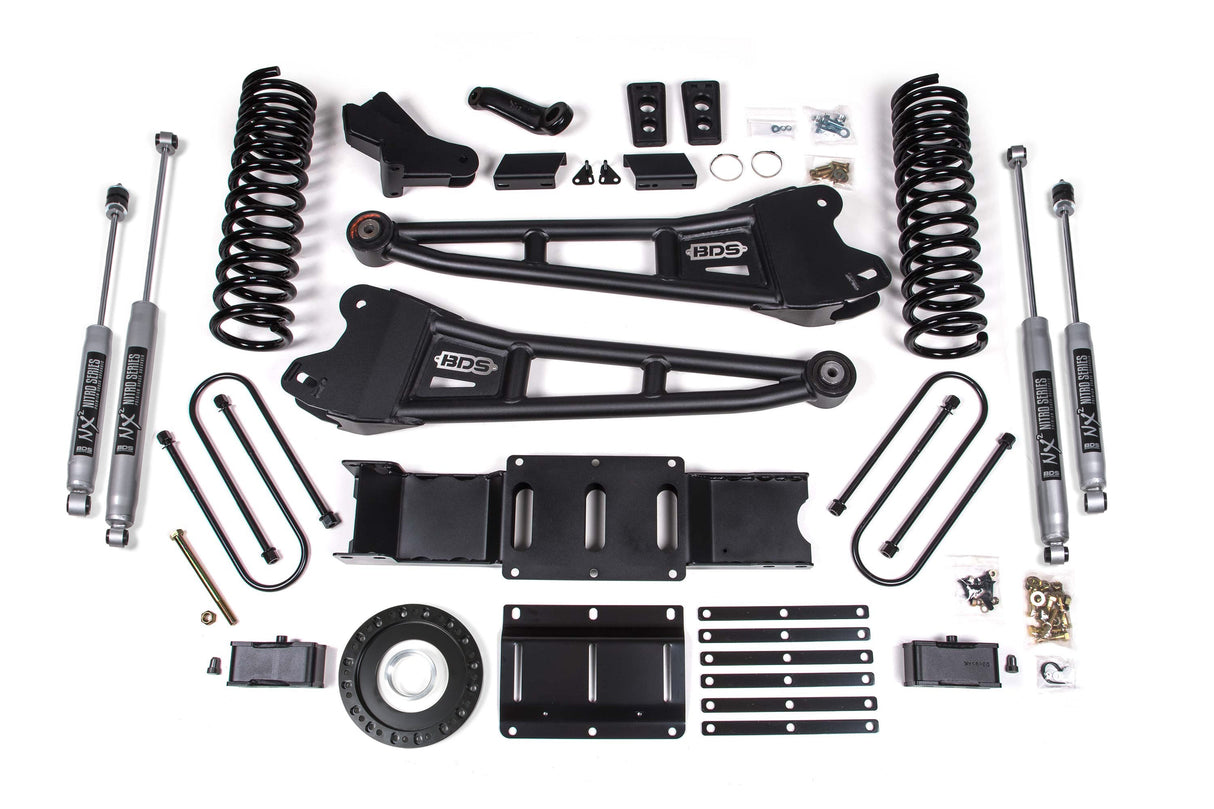 4 Inch Lift Kit W/ Radius Arm - 2 Inch Rear Block - Ram 3500 (19-24) 4WD - Diesel BDS Suspension Suspension Lift Kit AXOPROS
