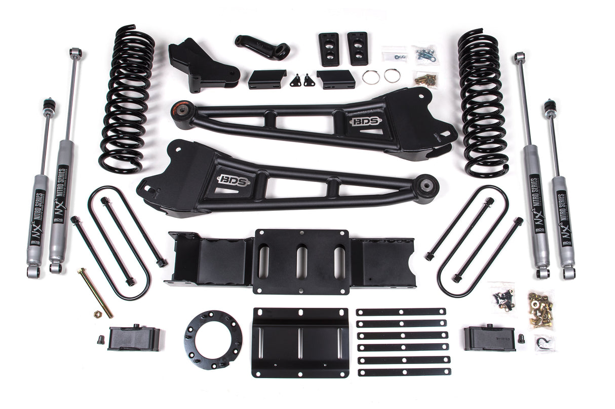 4 Inch Lift Kit W/ Radius Arm - 3 Inch Rear Block - Ram 3500 (19-24) 4WD - Diesel BDS Suspension Suspension Lift Kit AXOPROS