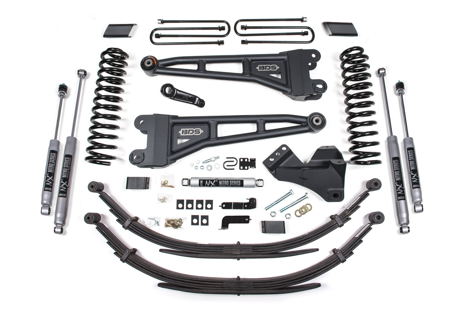 4 Inch Lift Kit W/ Radius Arm - Ford F250/F350 Super Duty (17-19) 4WD - Gas BDS Suspension Suspension Lift Kit  AXOPROS