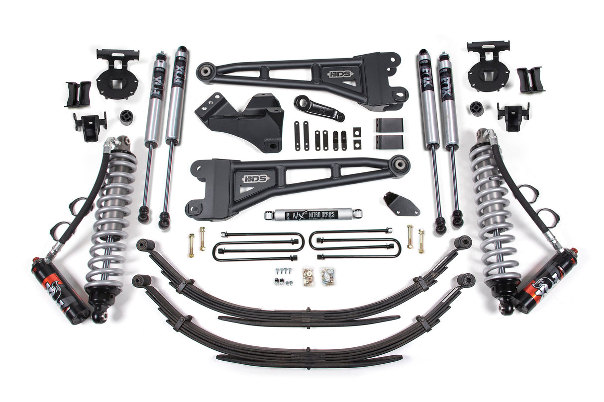 4 Inch Lift Kit W/ Radius Arm - FOX 2.5 Performance Elite Coil-Over Conversion - Ford F250/F350 Super Duty (05-07) 4WD - Diesel BDS Suspension Suspension Lift Kit AXOPROS