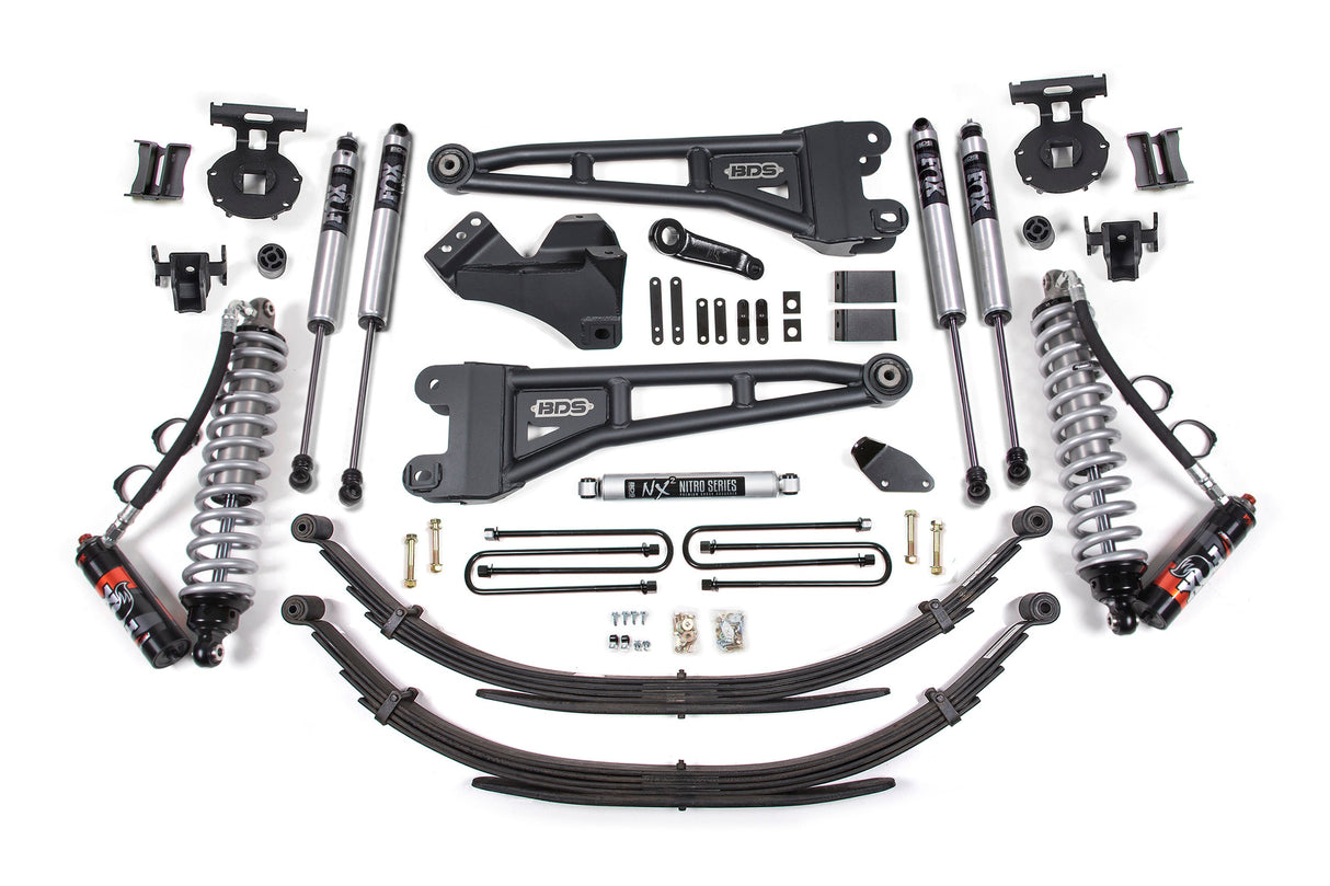 4 Inch Lift Kit W/ Radius Arm - FOX 2.5 Performance Elite Coil-Over Conversion - Ford F250/F350 Super Duty (08-10) 4WD - Diesel BDS Suspension Suspension Lift Kit AXOPROS