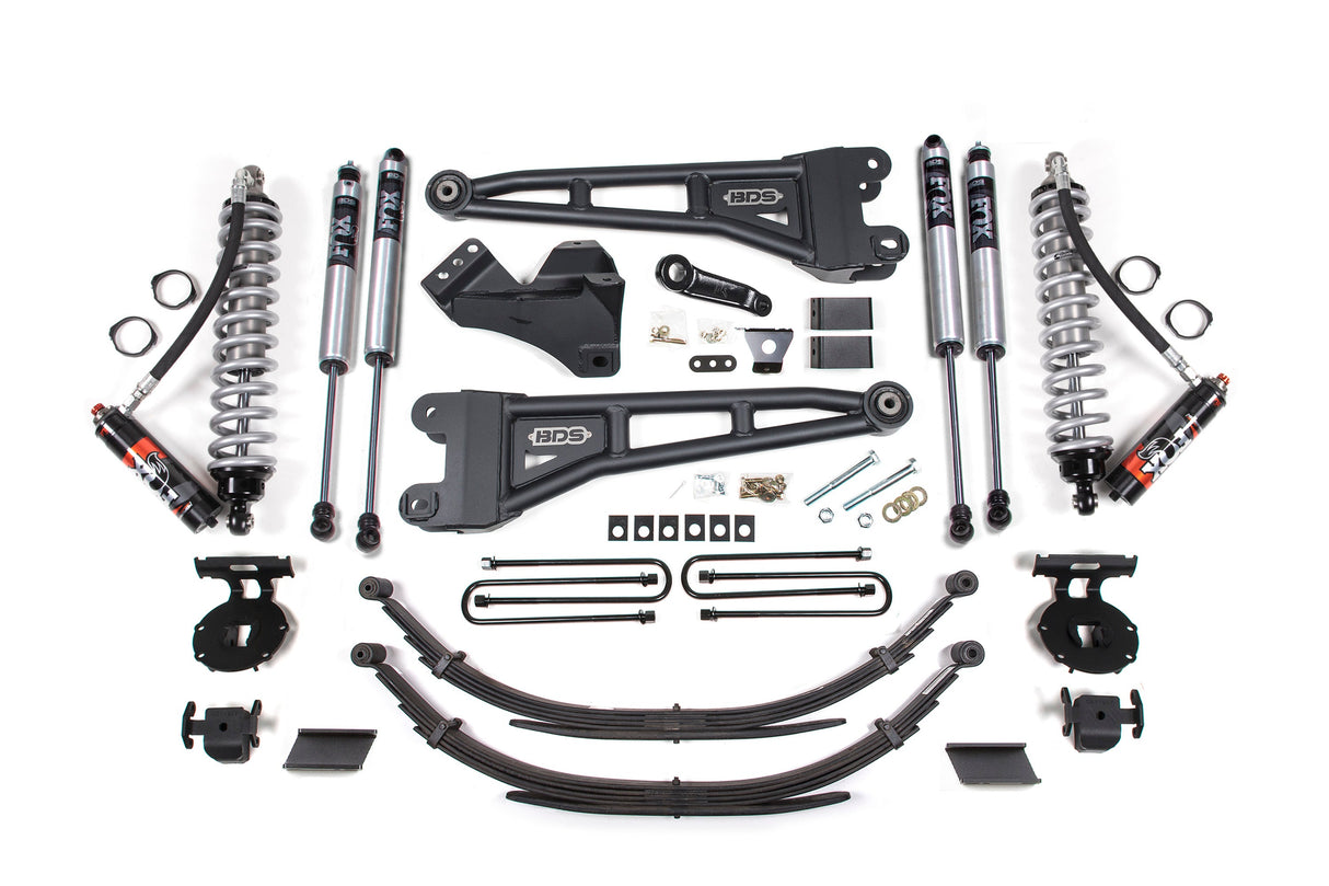 4 Inch Lift Kit W/ Radius Arm - FOX 2.5 Performance Elite Coil-Over Conversion - Ford F250/F350 Super Duty (11-16) 4WD - Diesel BDS Suspension Suspension Lift Kit AXOPROS